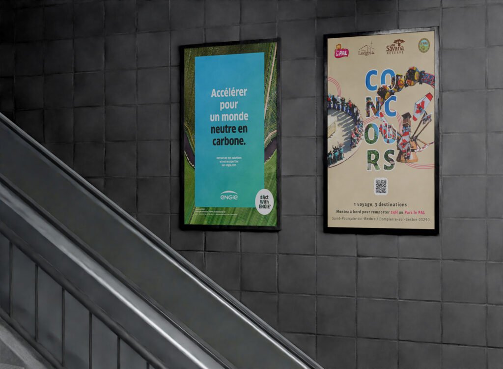 Affiche concours du parc le PAL dans un métro