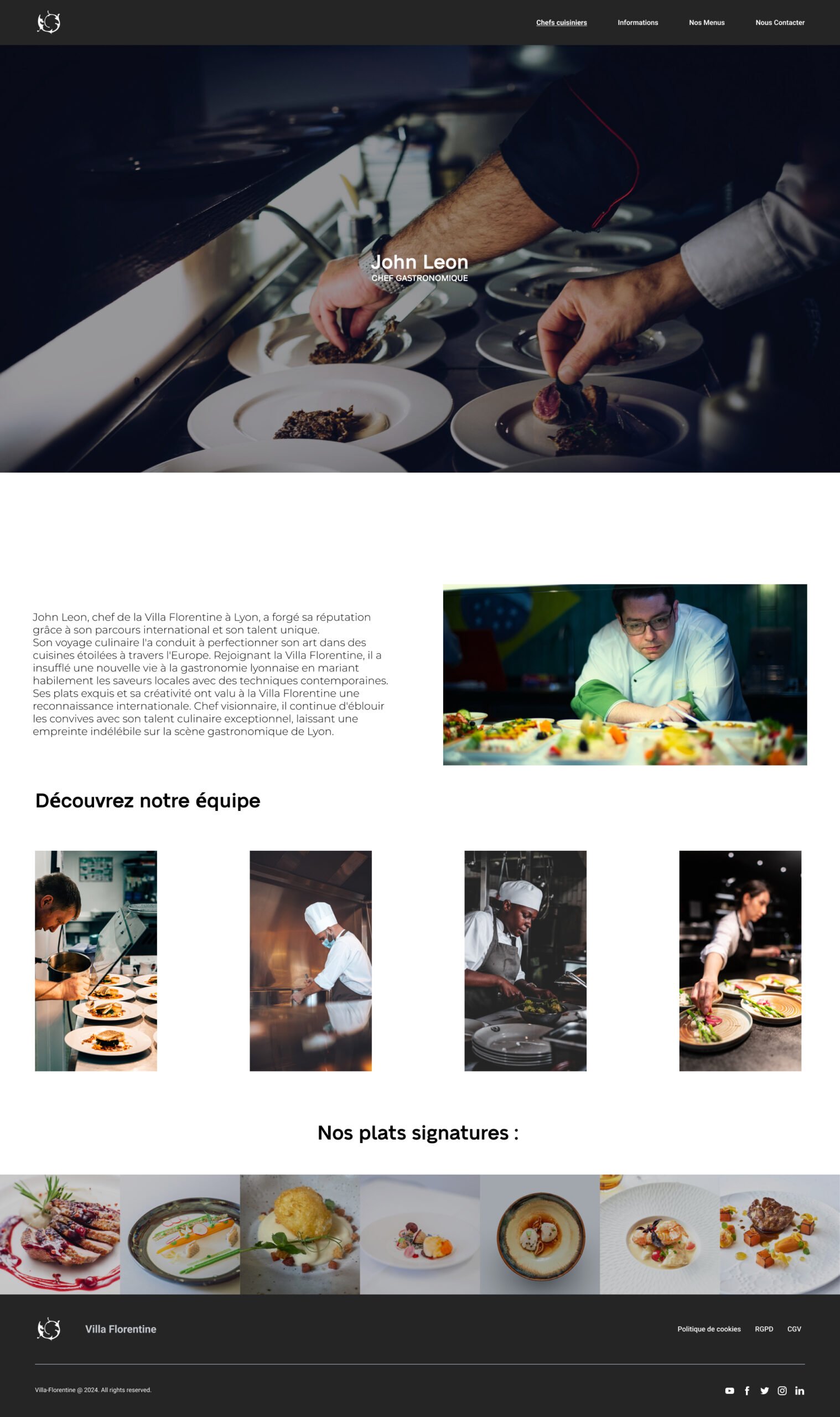 Présentation chef Villa Florentine page web